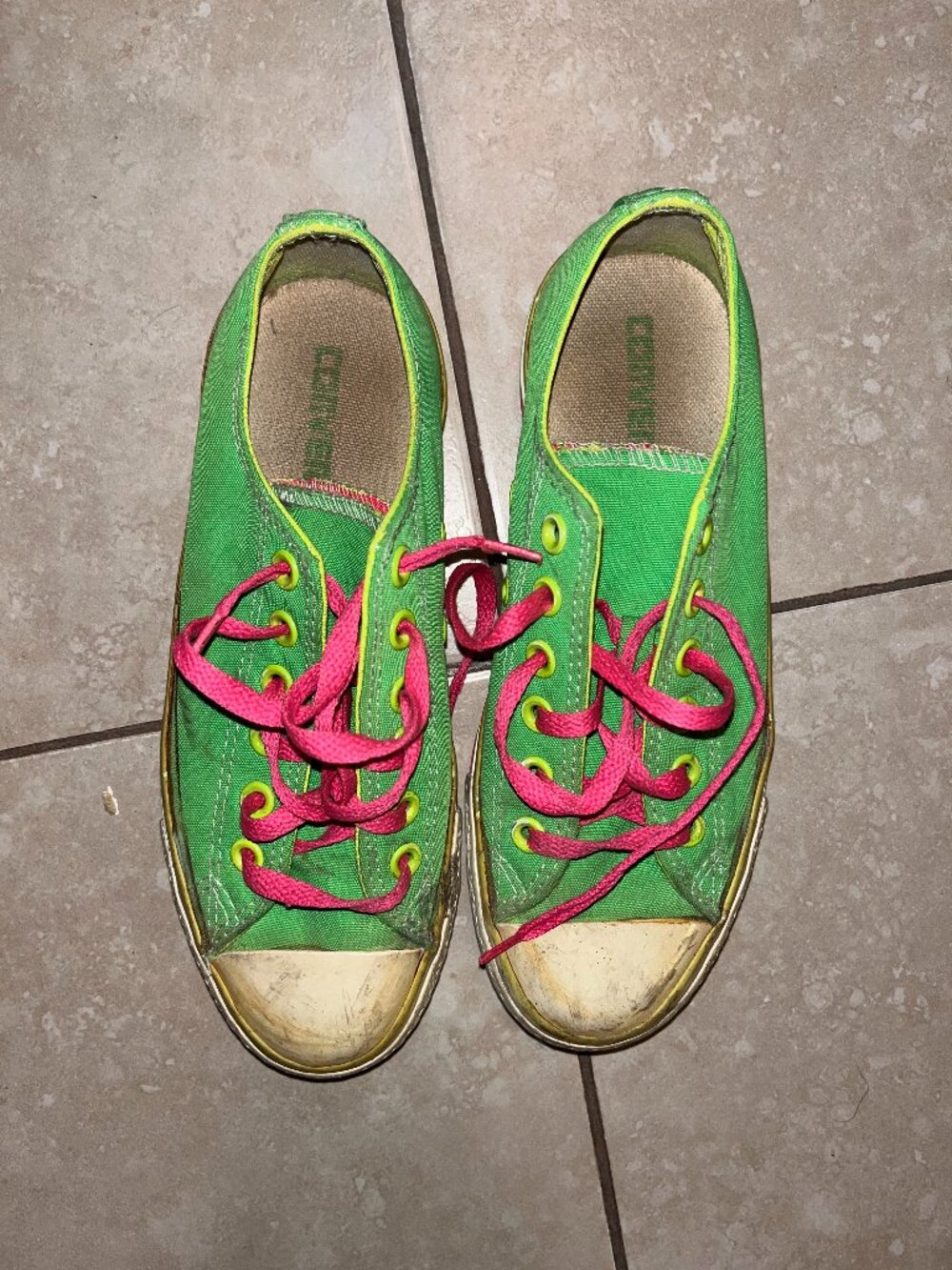 Green and Pink Converse- Women's Size 7